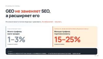 GEO не заменяет SEO, а расширяет его